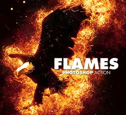 极品PS动作－烈火雄鹰(含高清视频教程)：Flames Photoshop Action